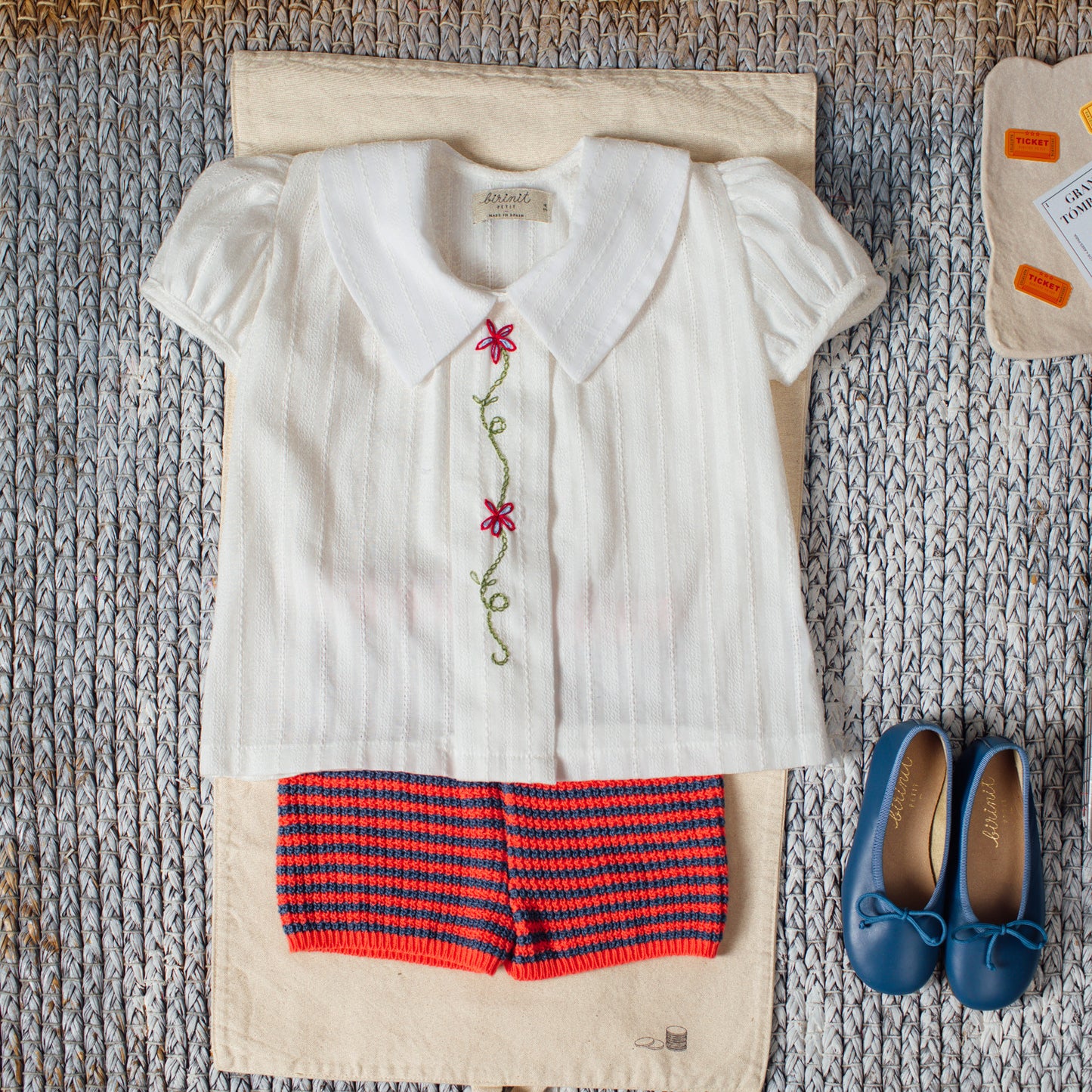 Coral and navy shorts