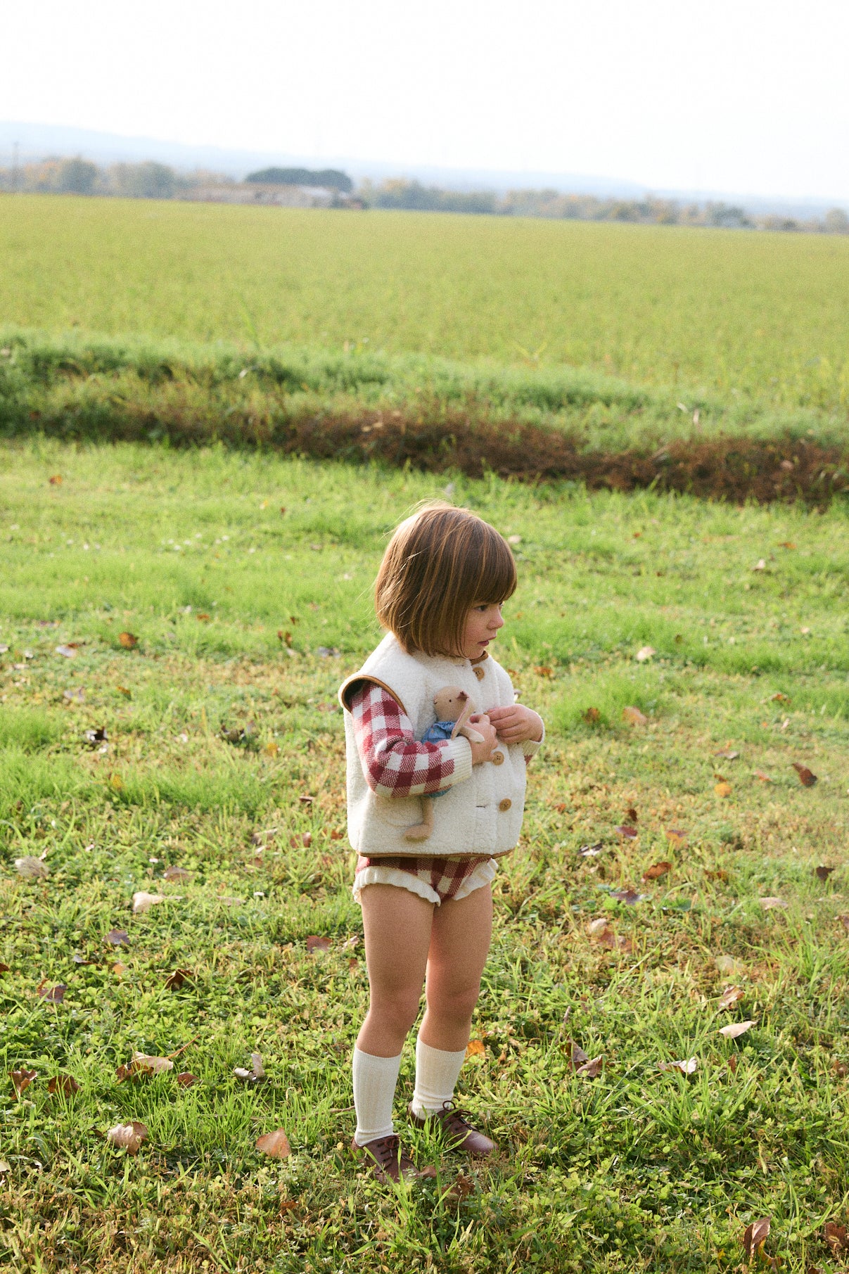 Gingham Russet Biri knit sweater baby