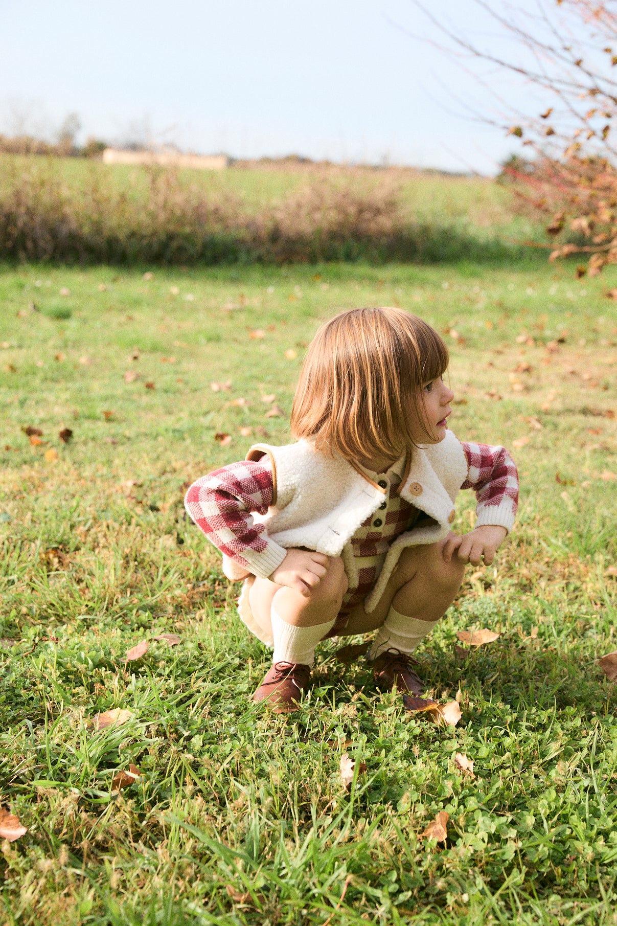 Gingham Russet Biri knit sweater baby