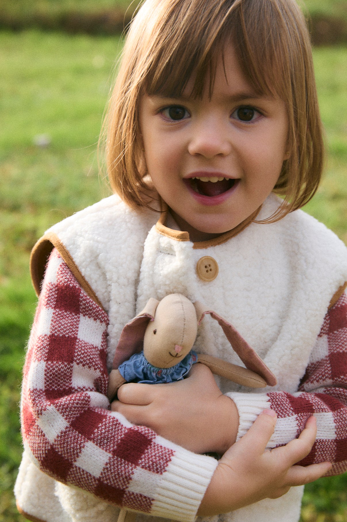 Gingham Russet Biri knit sweater baby