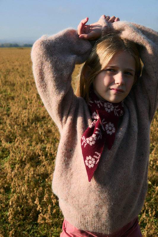 Jersey punto rosa claro niña