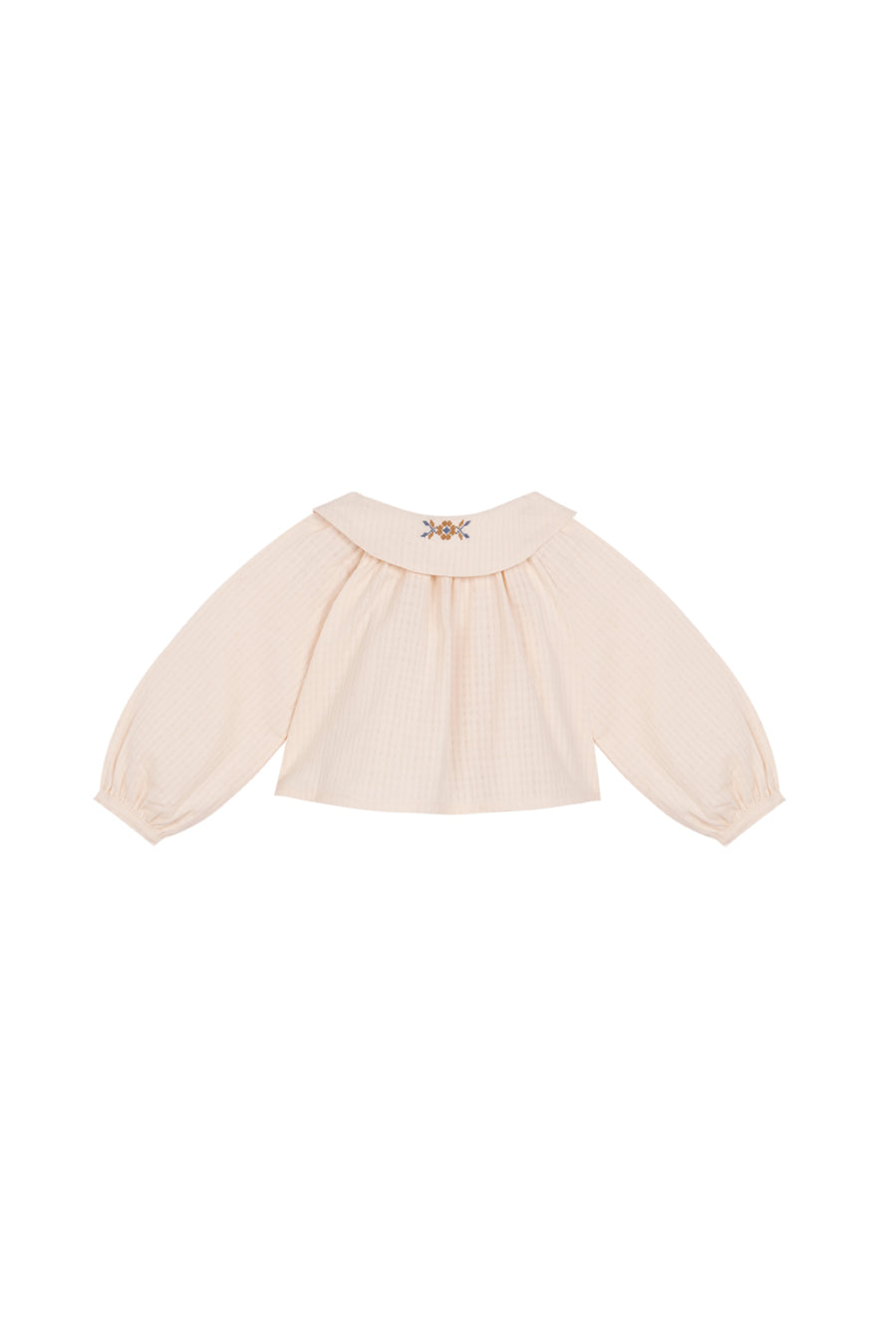 Camisa bordada cruda cuello Peter Pan