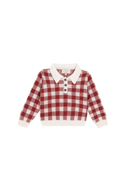 Gingham Russet Biri knit sweater baby