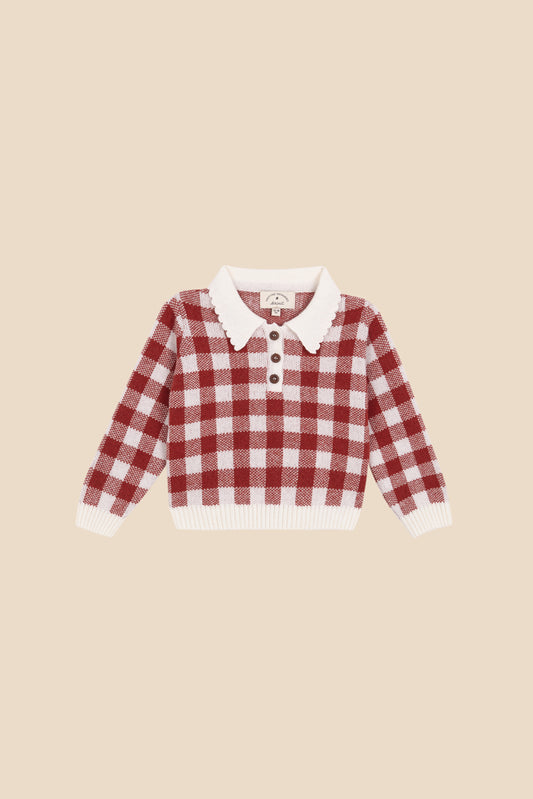 Gingham Russet Biri knit sweater baby