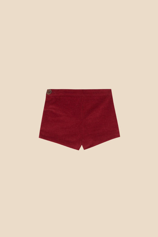 Pantalón corto pana Granate bebé