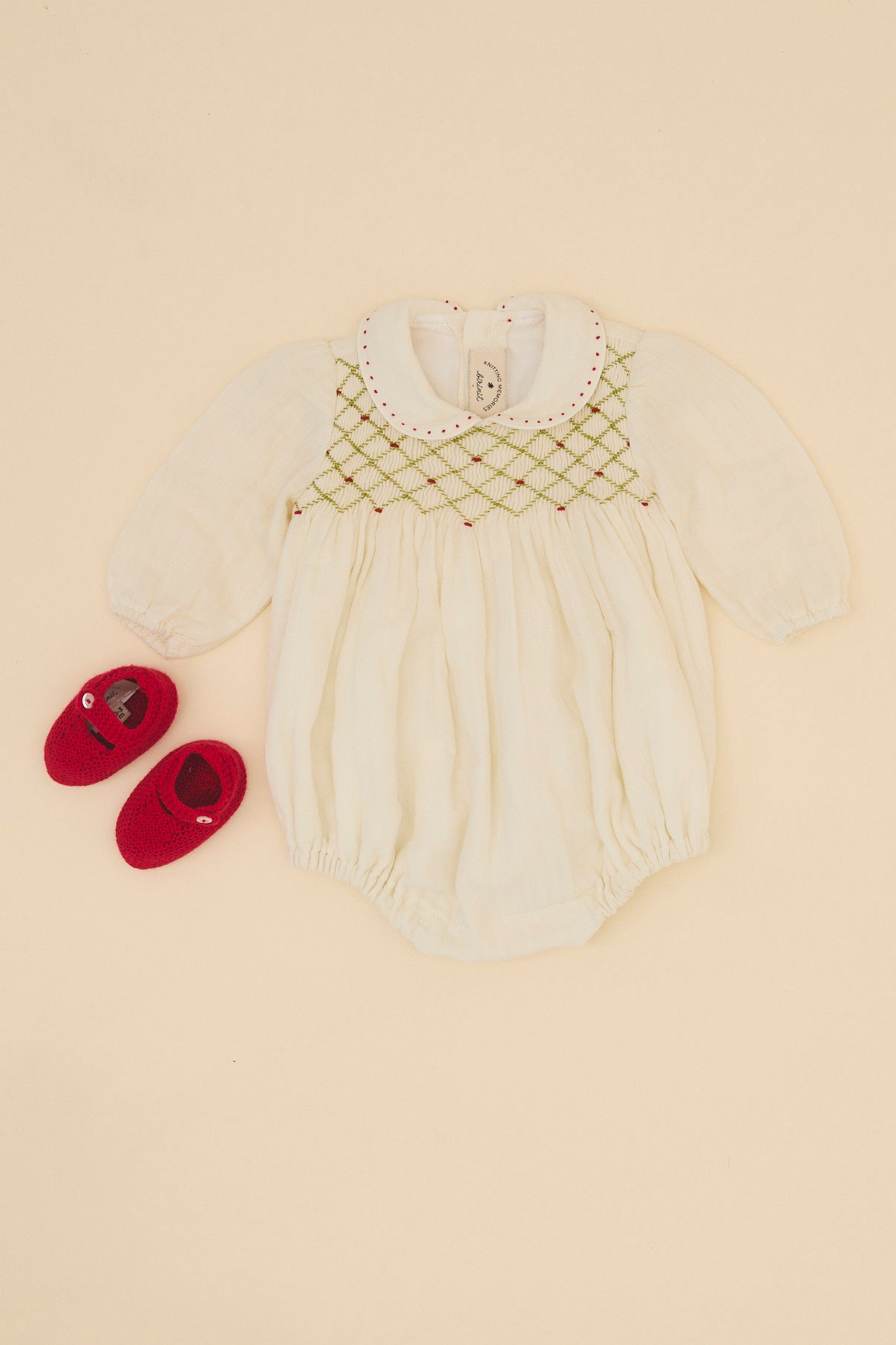 Charlotte smocked romper newborn