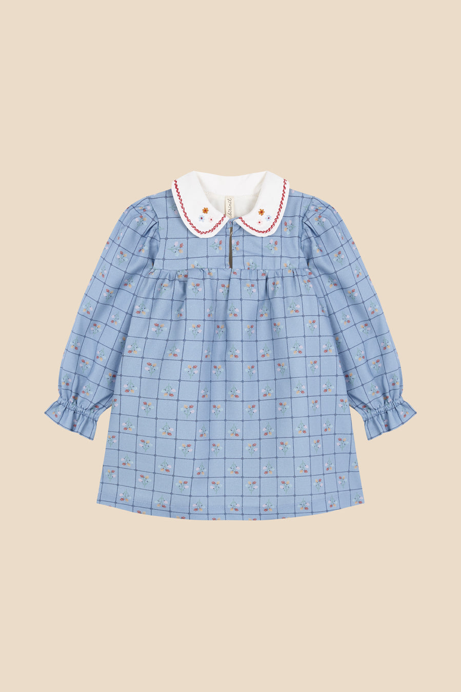 Catherina embroidered dress round collar girl