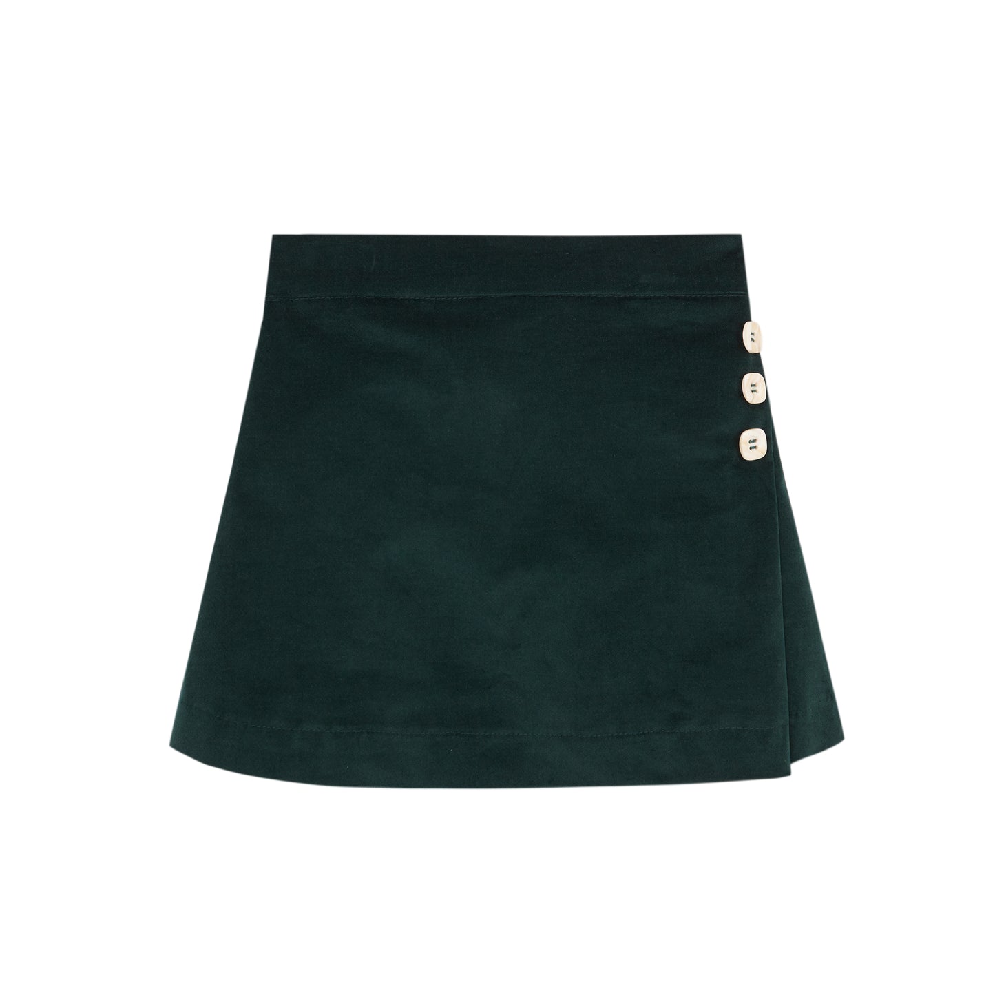 Mini falda velvet verde Antique kid