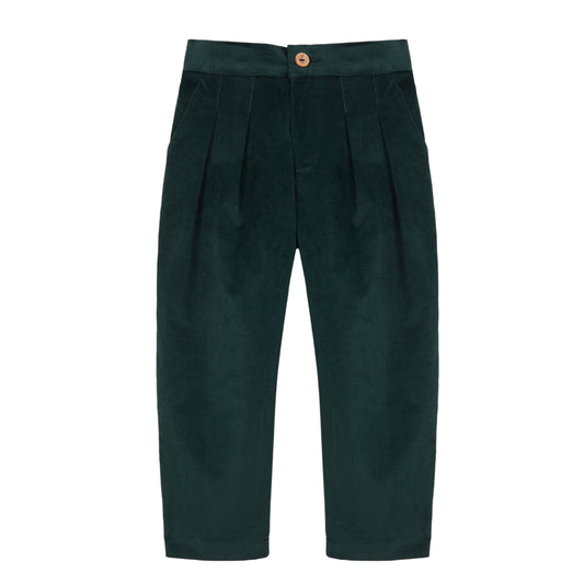 Pantalón pinzas velvet verde Antique baby