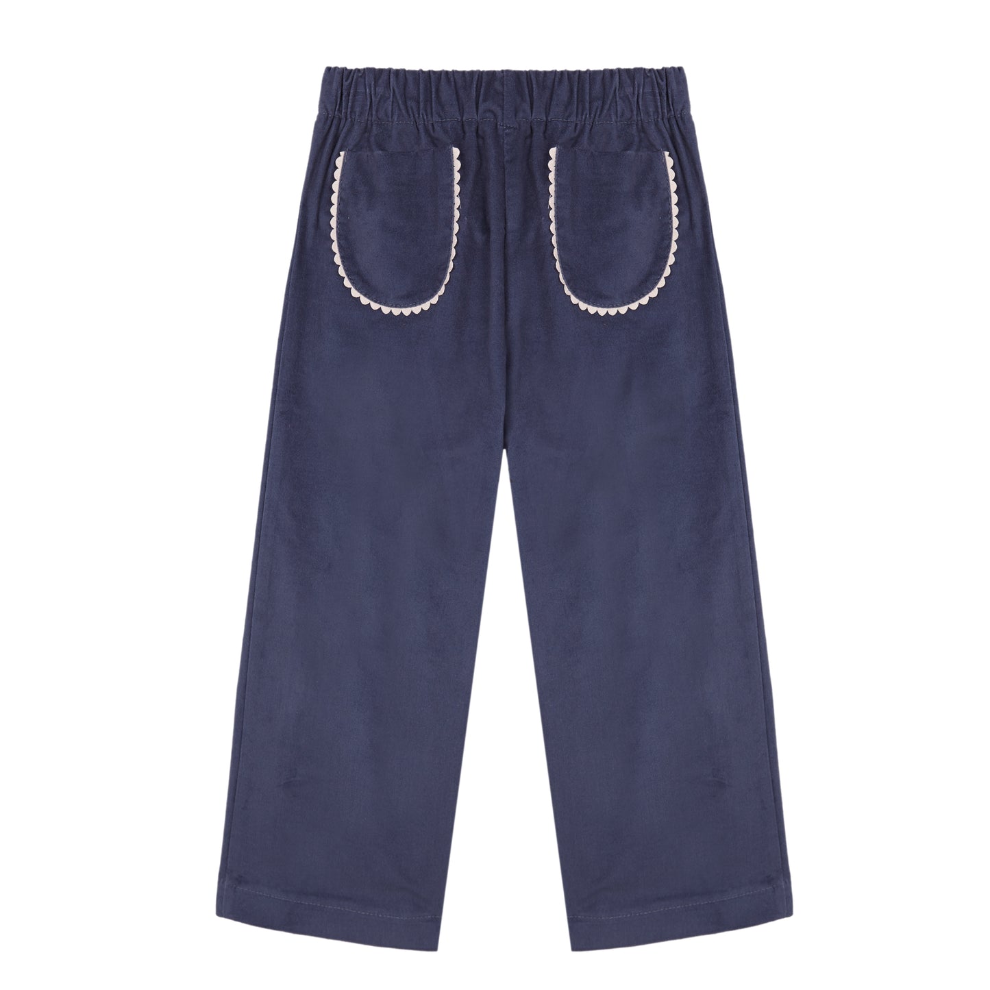 Cobalt Blue velvet embroidered bell bottom pants baby