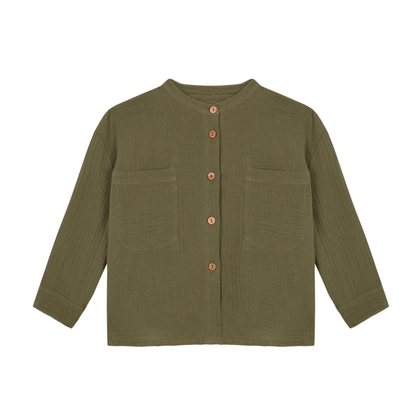 Camisa León bambula verde Antique kid