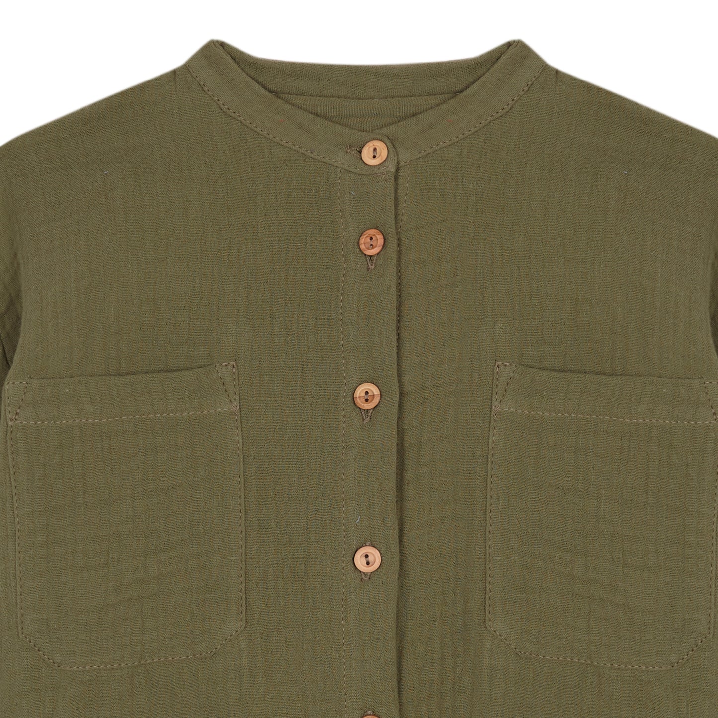 Camisa León bambula verde Antique kid