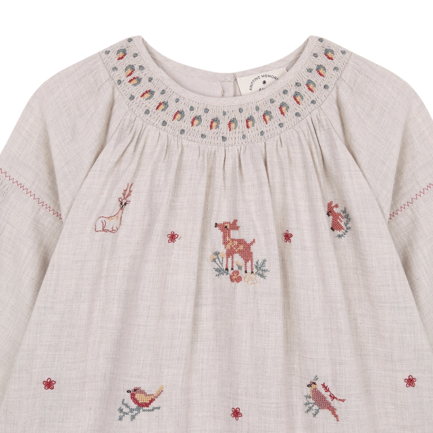 Deer embroidered dress