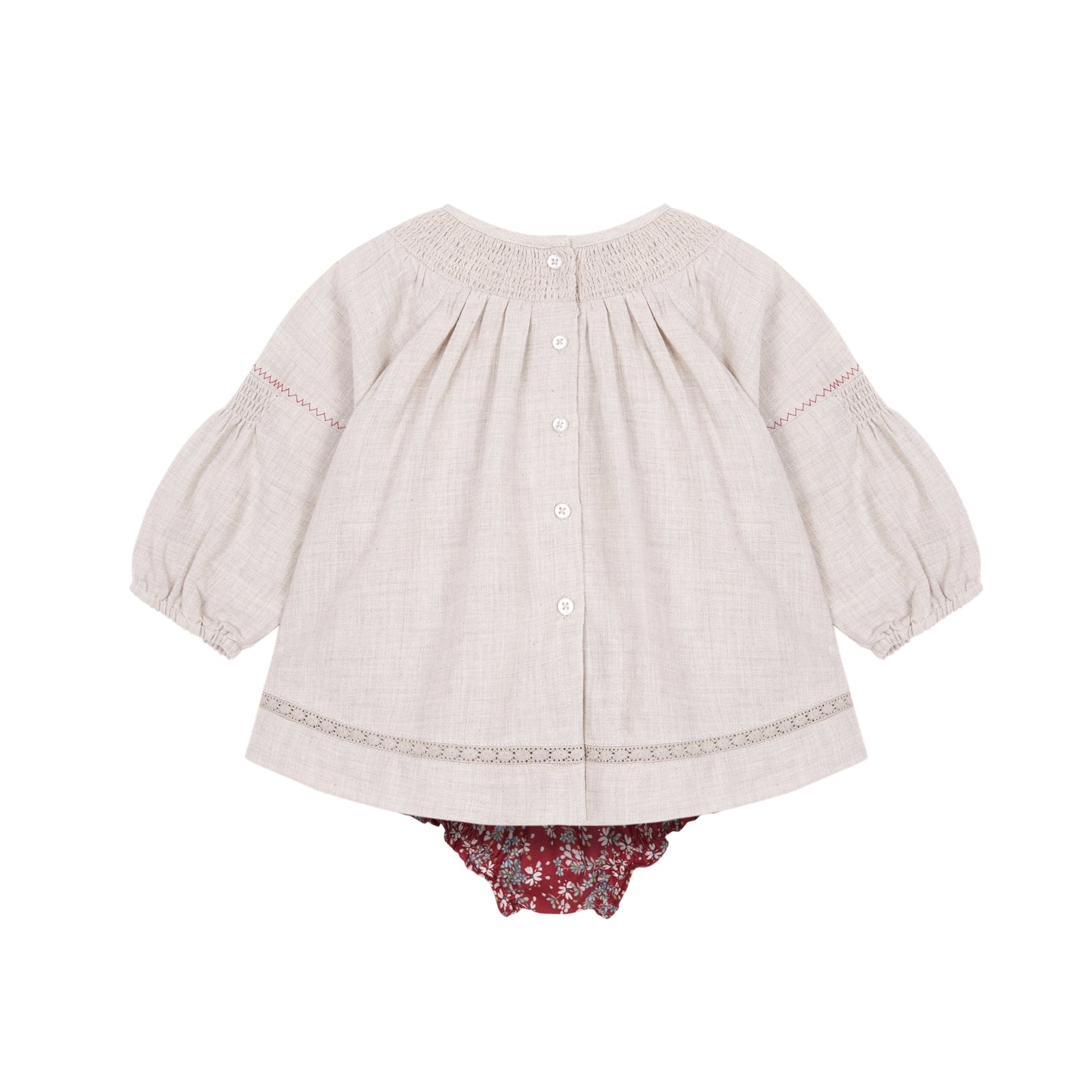 Hurlingham Deer embroidered blouse and bloomer set