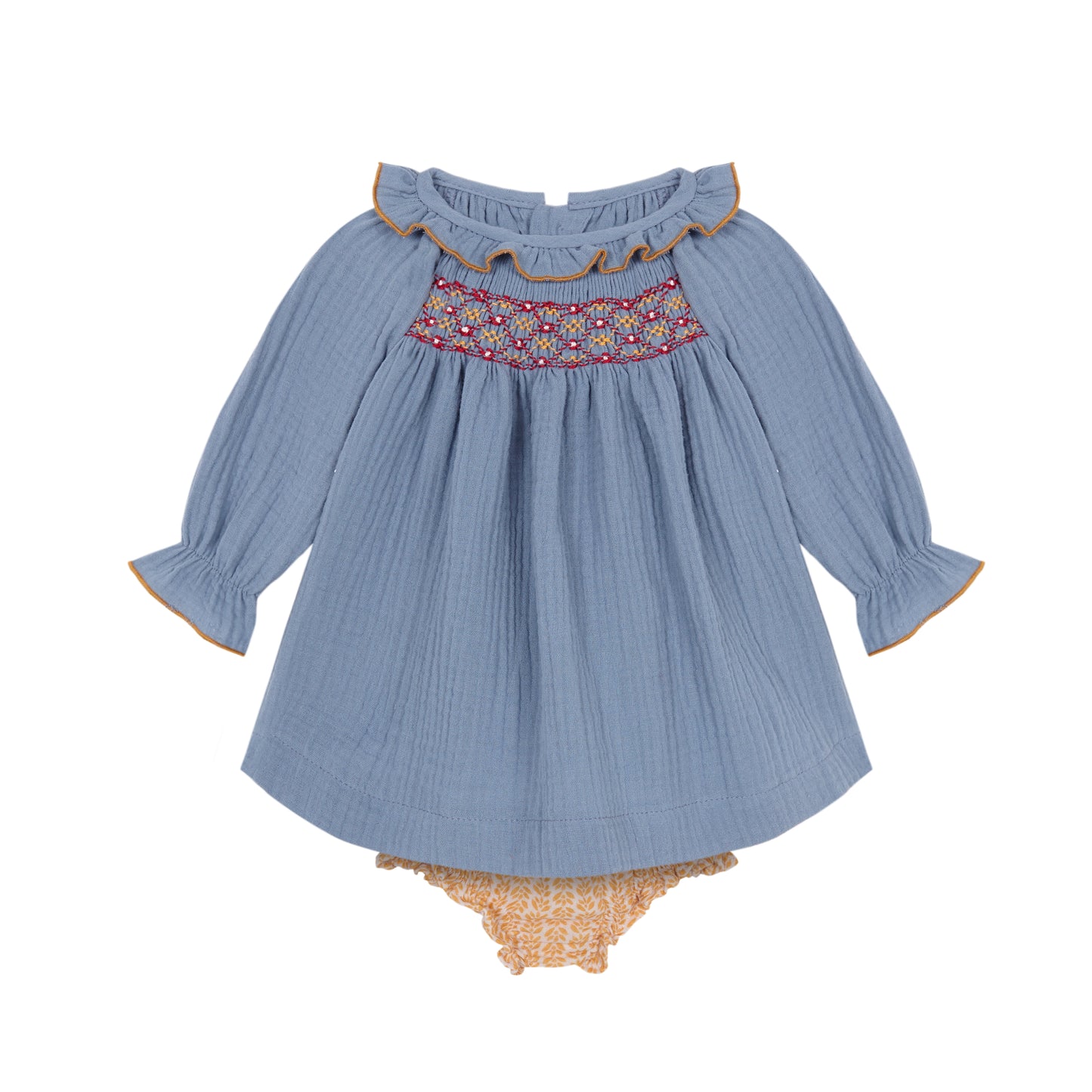 Yellowstone smocked blouse and bloomer set