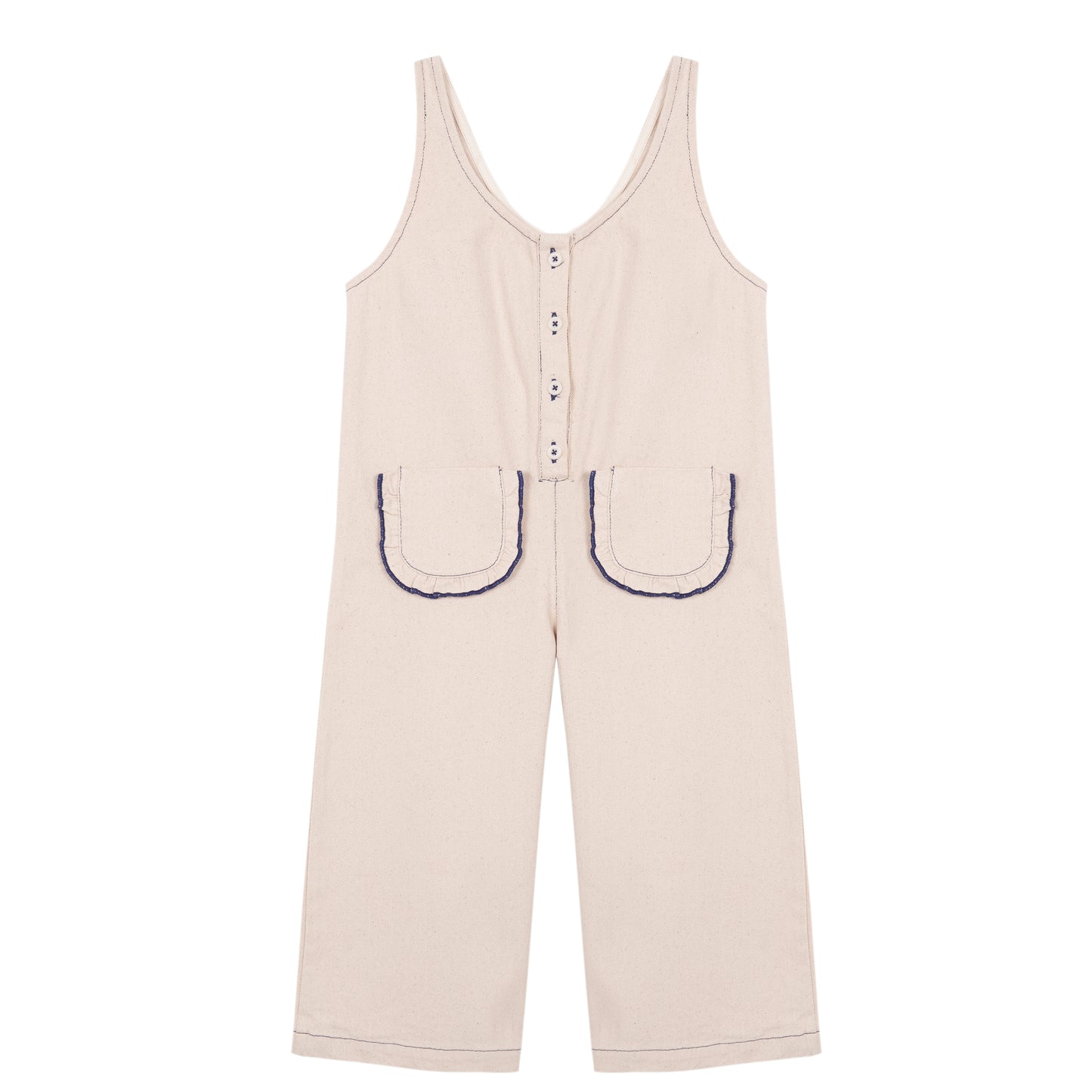 Ivory denim overall baby