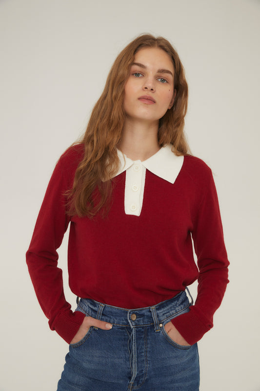 Woman Burgundy Biri knit sweater