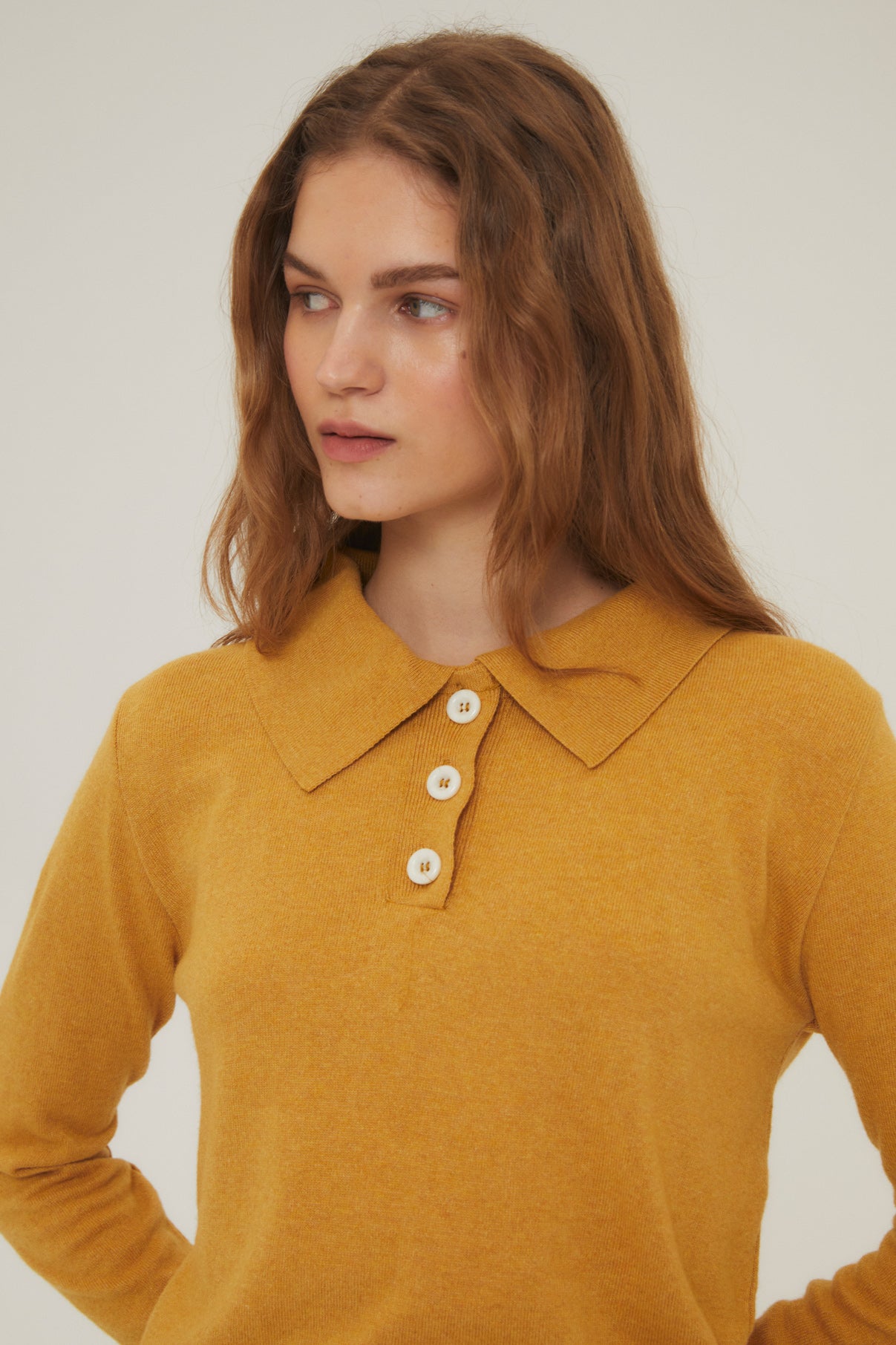 Woman Mustard Biri knit sweater