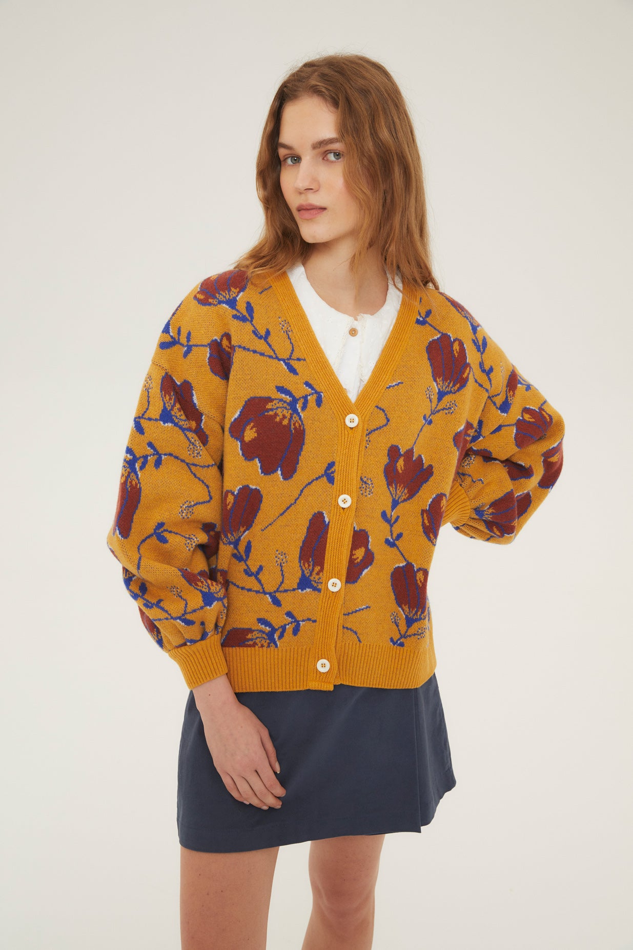 Chaqueta punto de mujer flor Sari