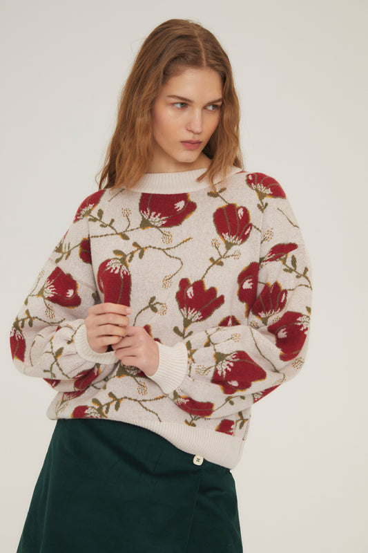 Woman Lola flower knit sweater