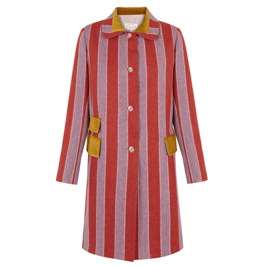 Woman Velazquez stripes double pocket coat