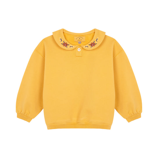 Mustard embroidered hoodie