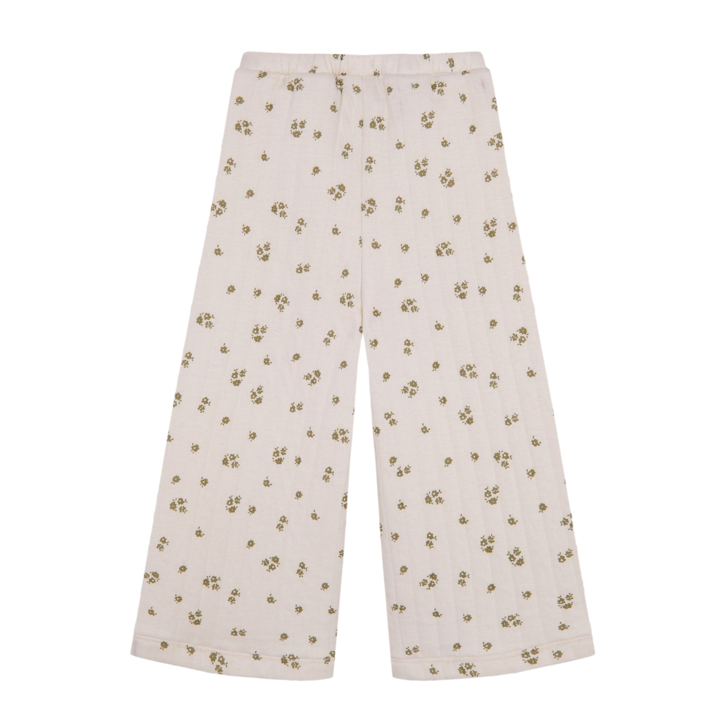 Green Antique flower quilted kids culotte