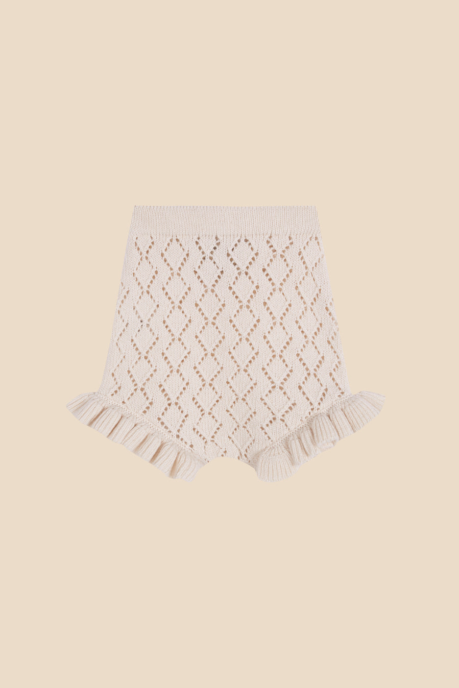 Ivory openwork bloomer short