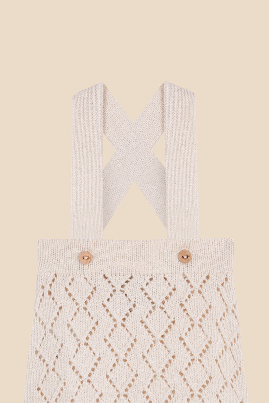 Ivory openwork straps bloomer