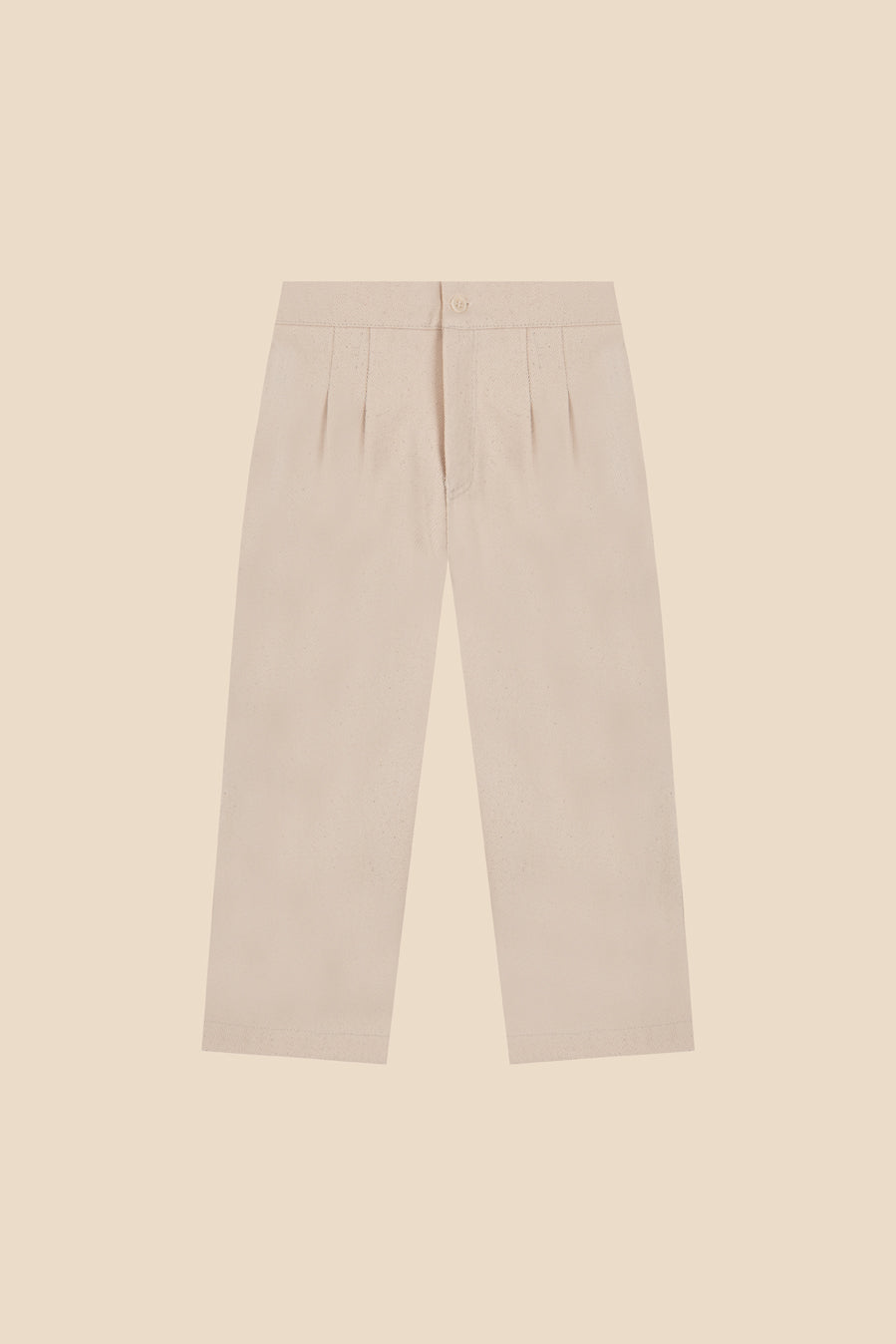 Pantalón pinzas denim Ivory