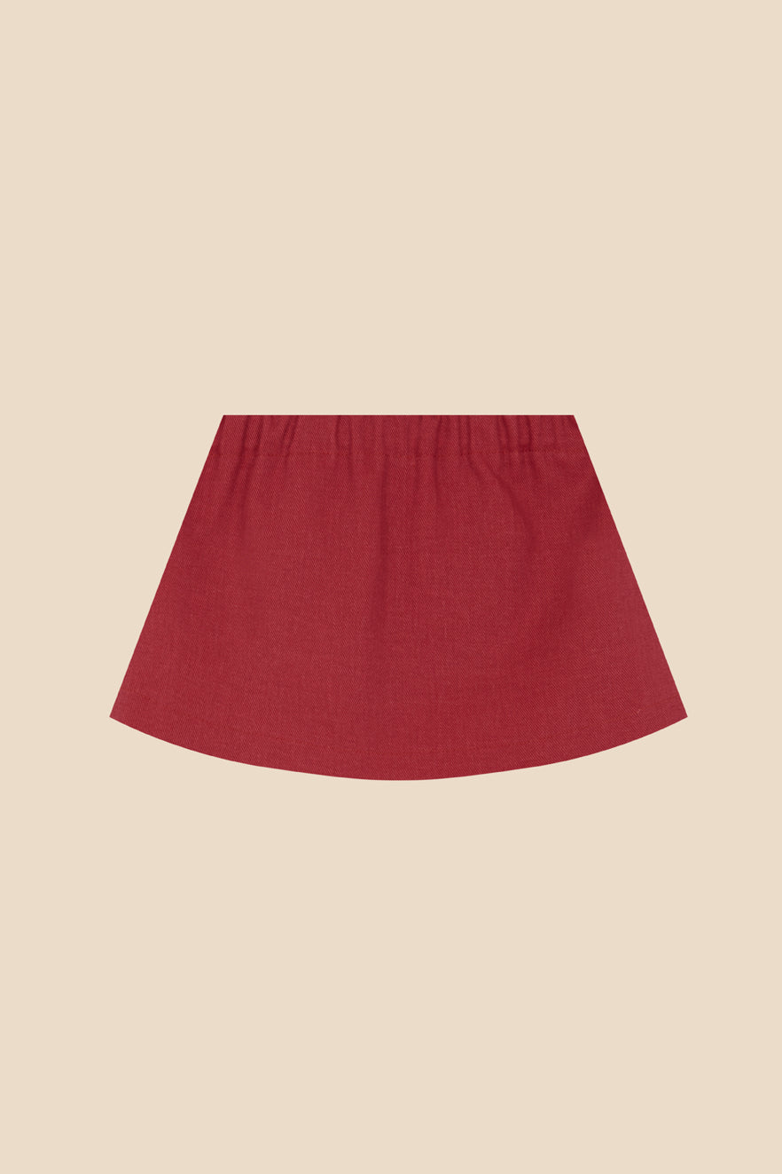 Cherry denim mini skirt