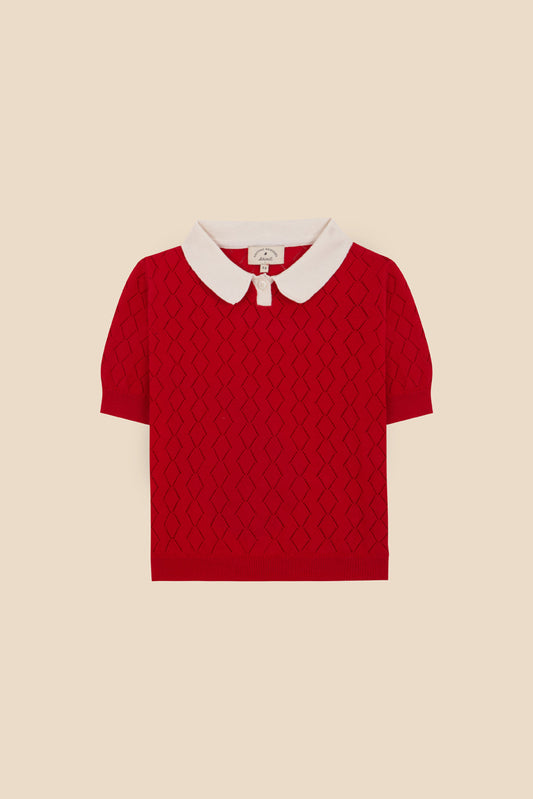 Cherry openwork Biri sweater newborn