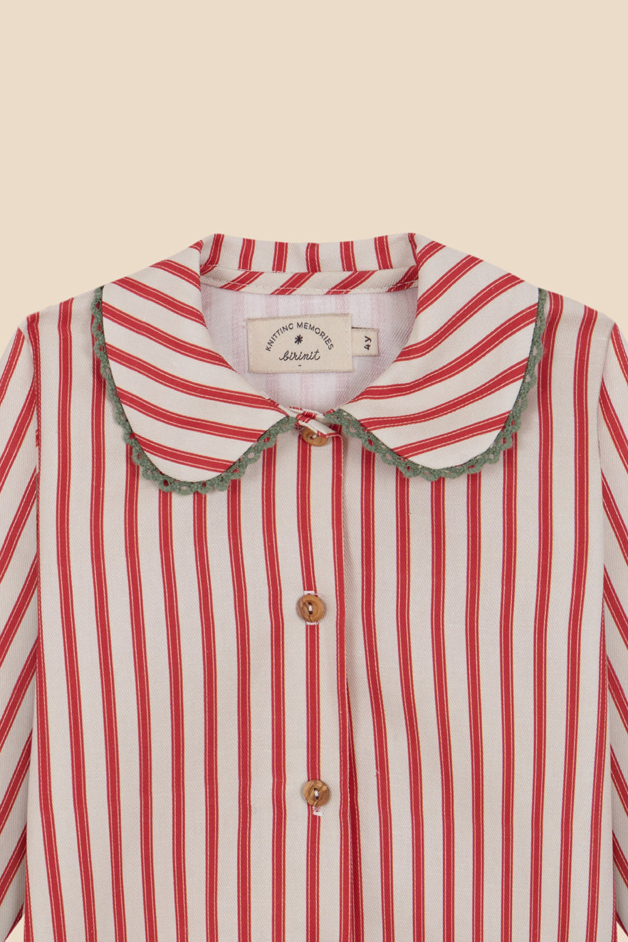 Red stripes blouse