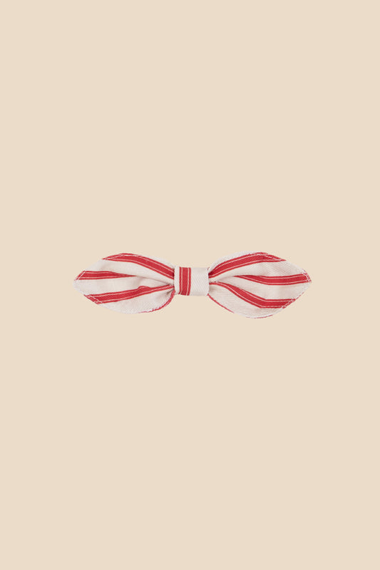 Bow with clip red stripes