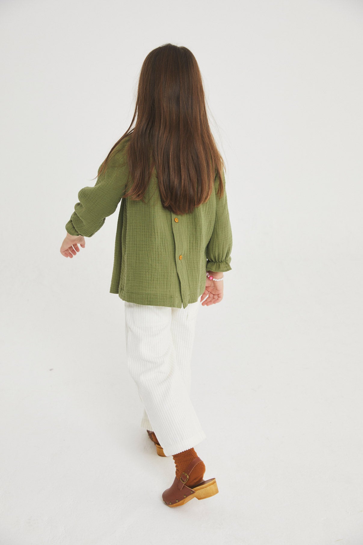 Ivory corduroy bell bottom pants kid