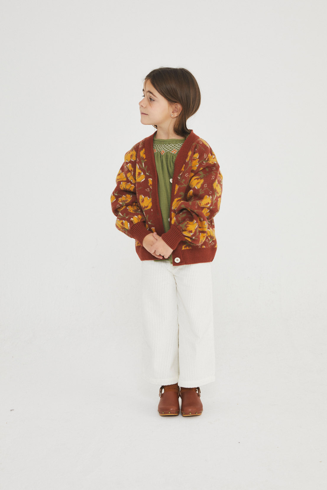 Ivory corduroy bell bottom pants kid