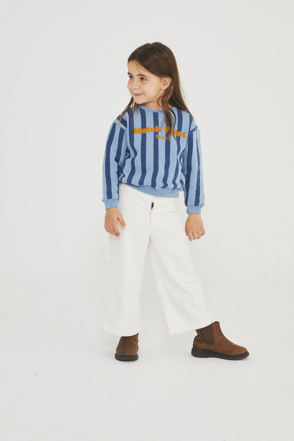 Ivory corduroy bell bottom pants kid