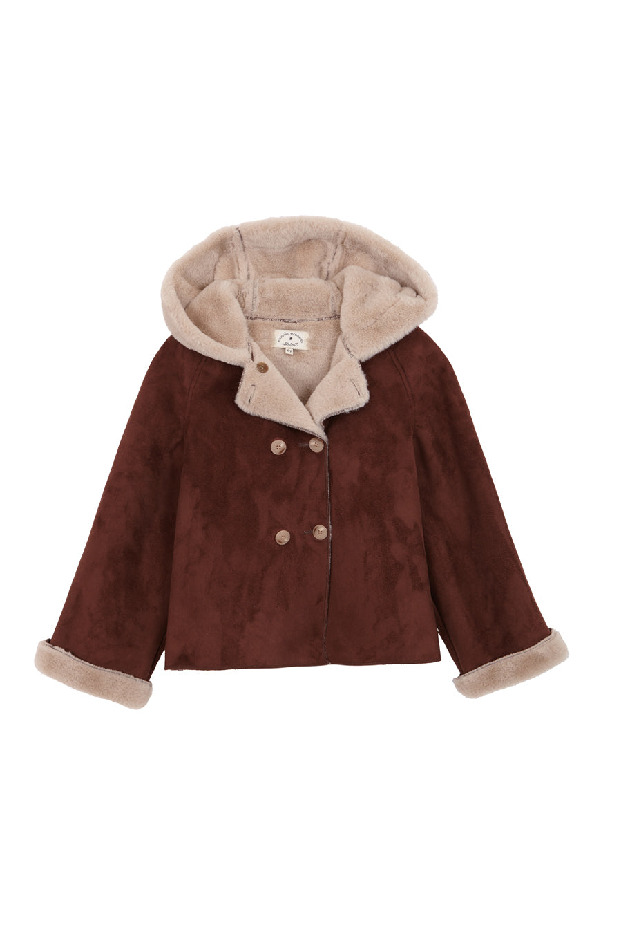Chaquetón Van Gogh capucha marrón niña