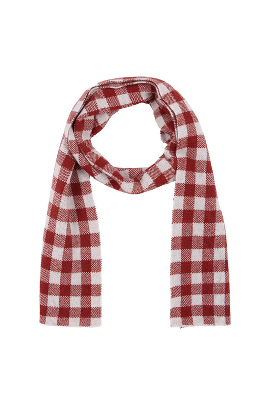 Gingham Russet knit scarf boy