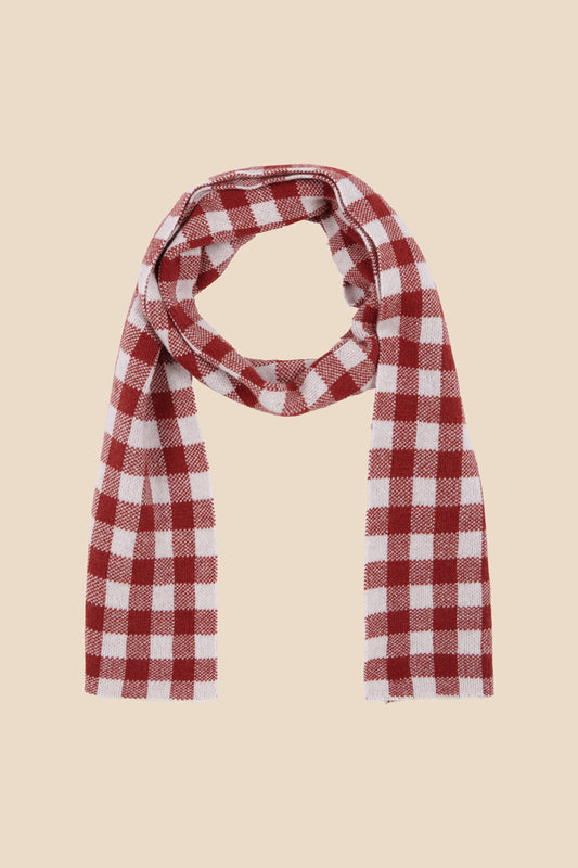 Gingham Russet knit scarf boy