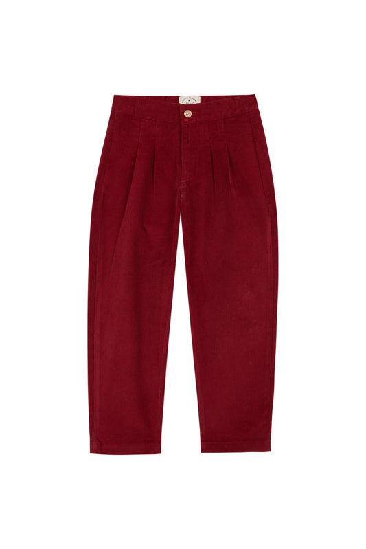 Pantalón pinzas pana Granate niño