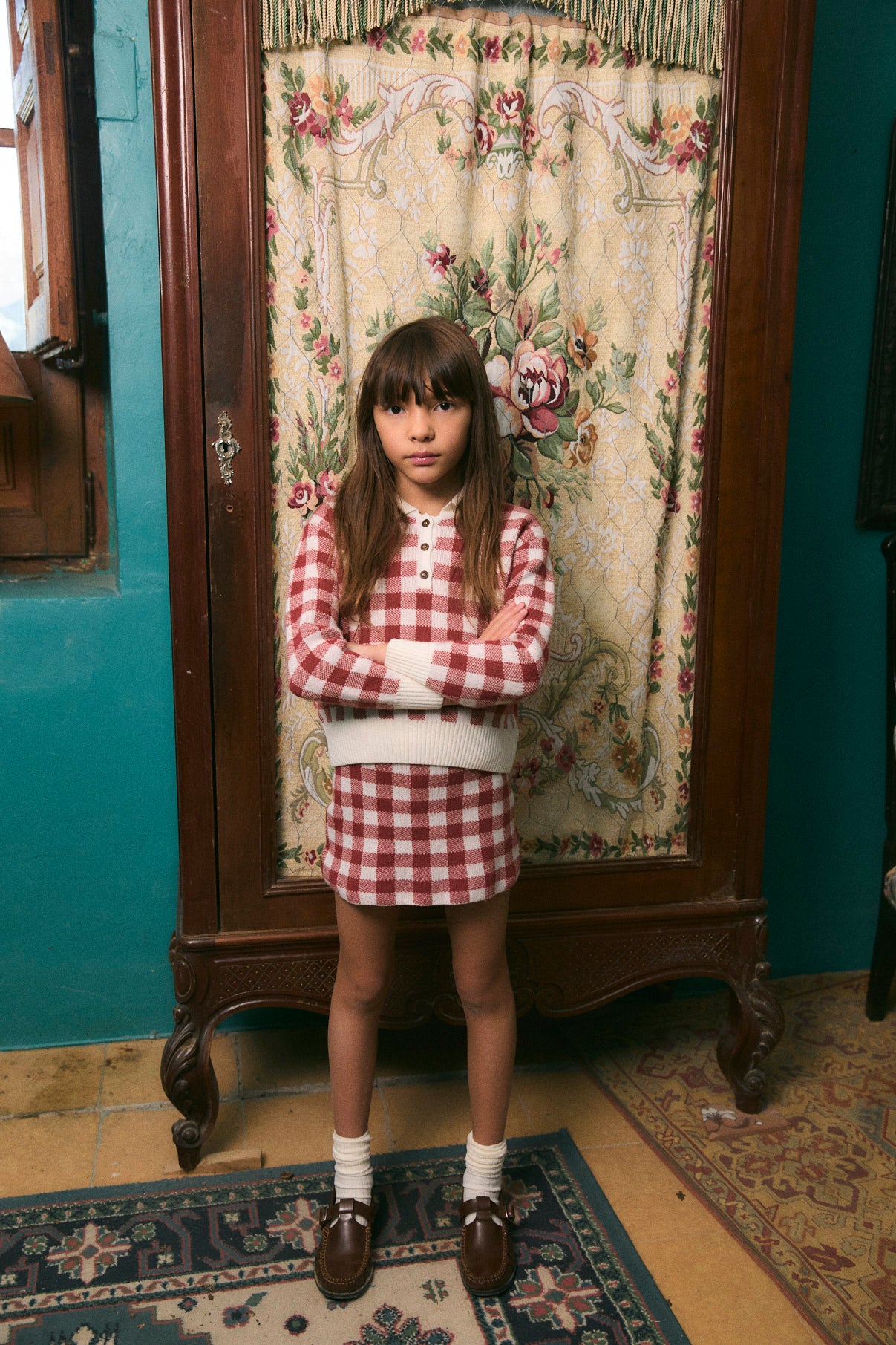 Mini Falda punto vichy Russet