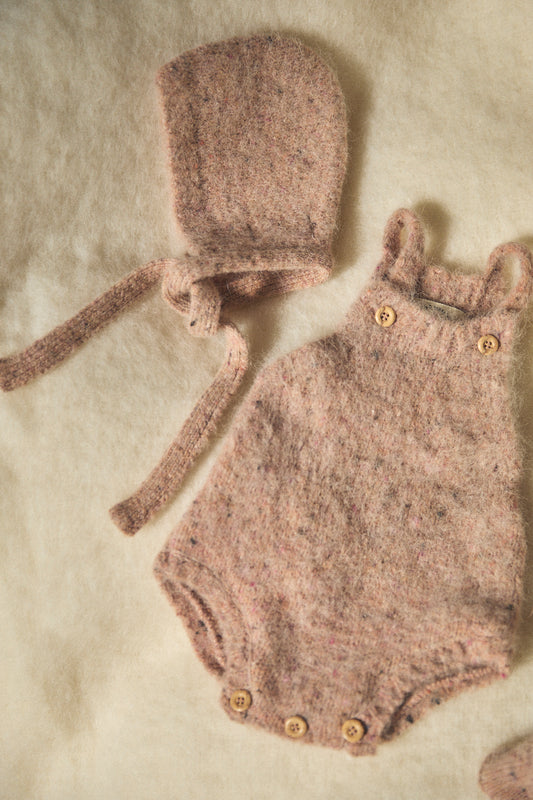Light Pink knit romper new born