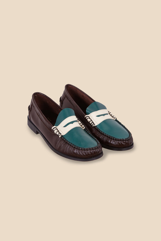 Mocasín de mujer bicolor