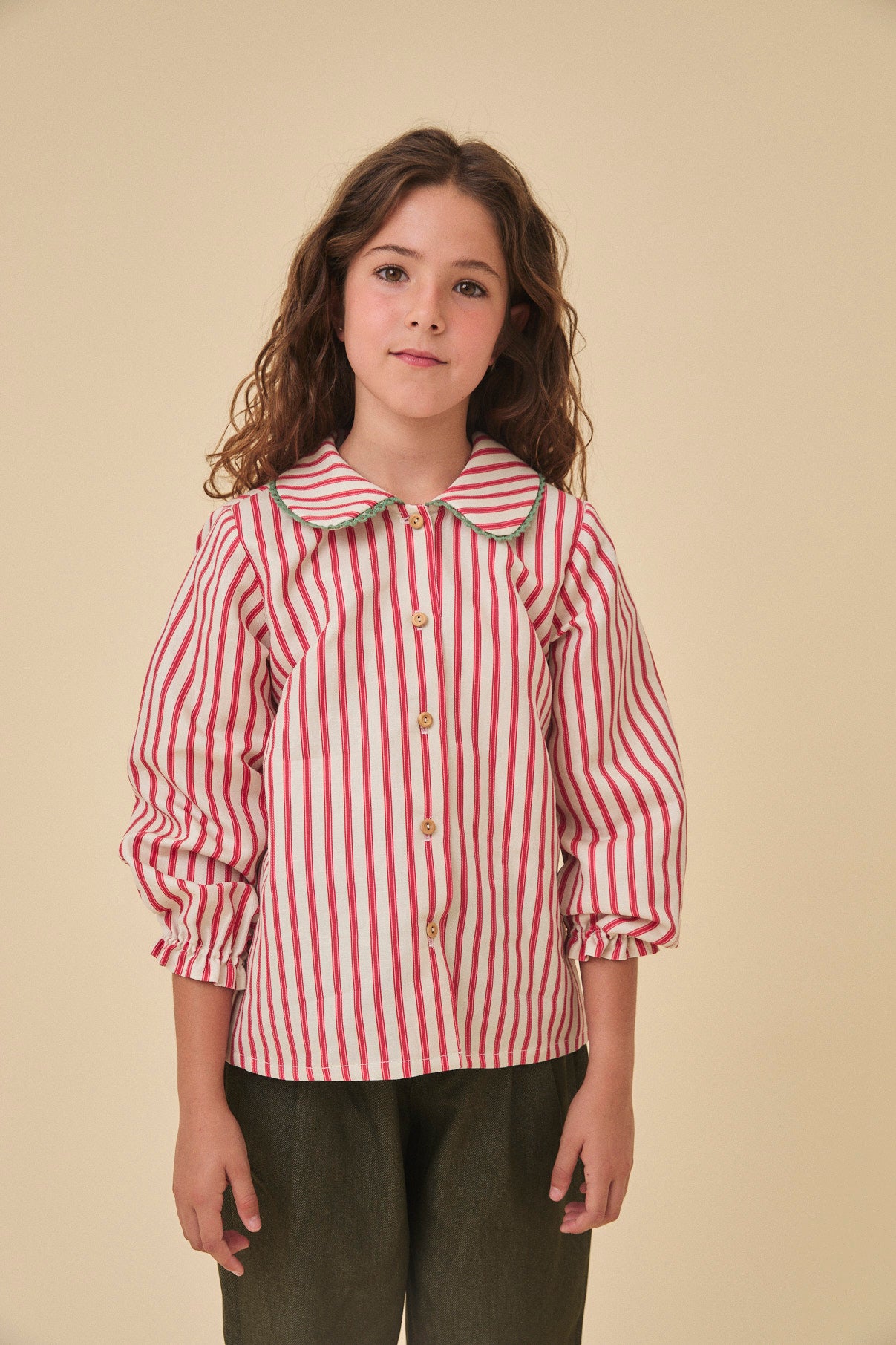 Red stripes blouse