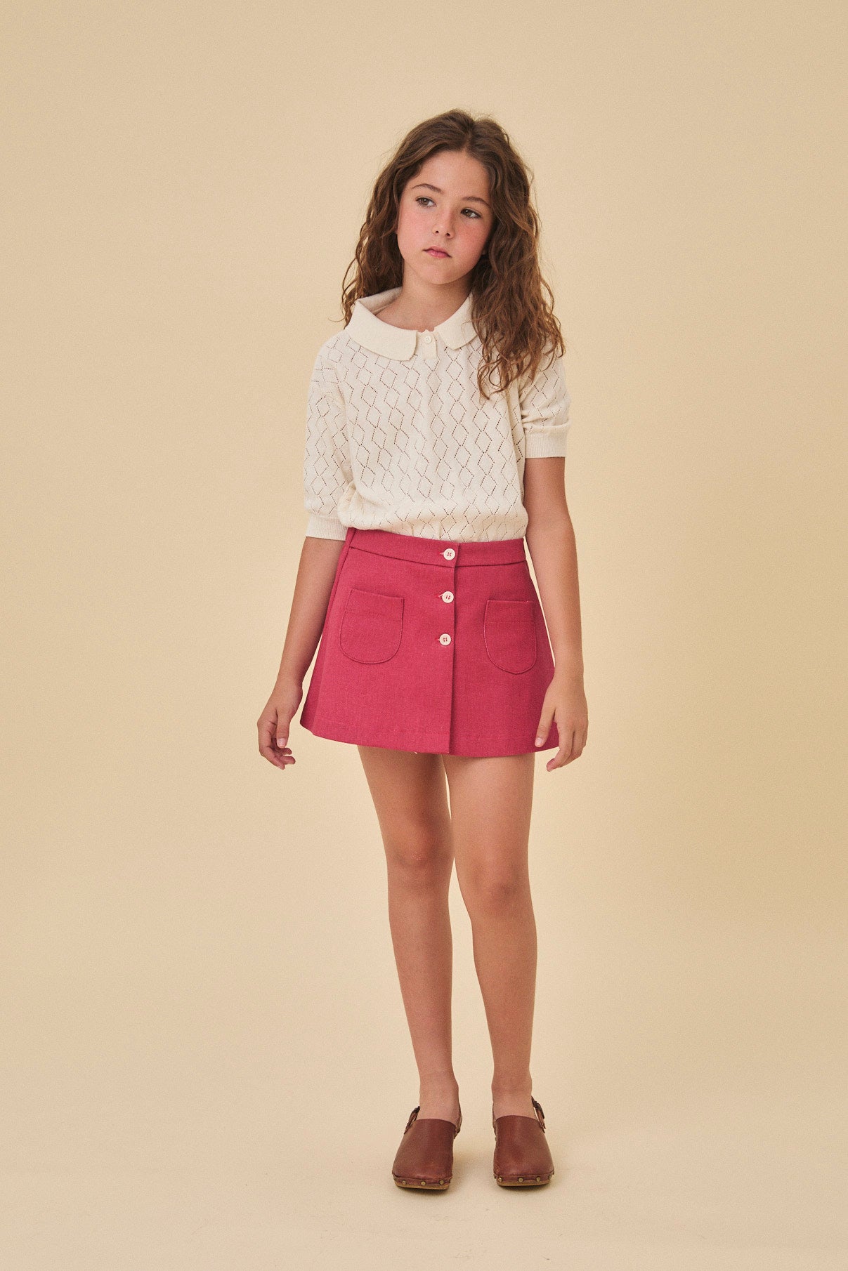 Cherry denim mini skirt