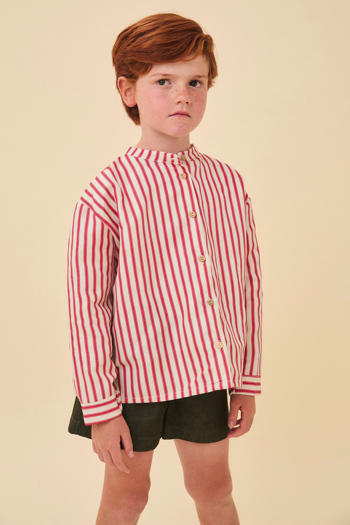 Red stripes polo shirt kids