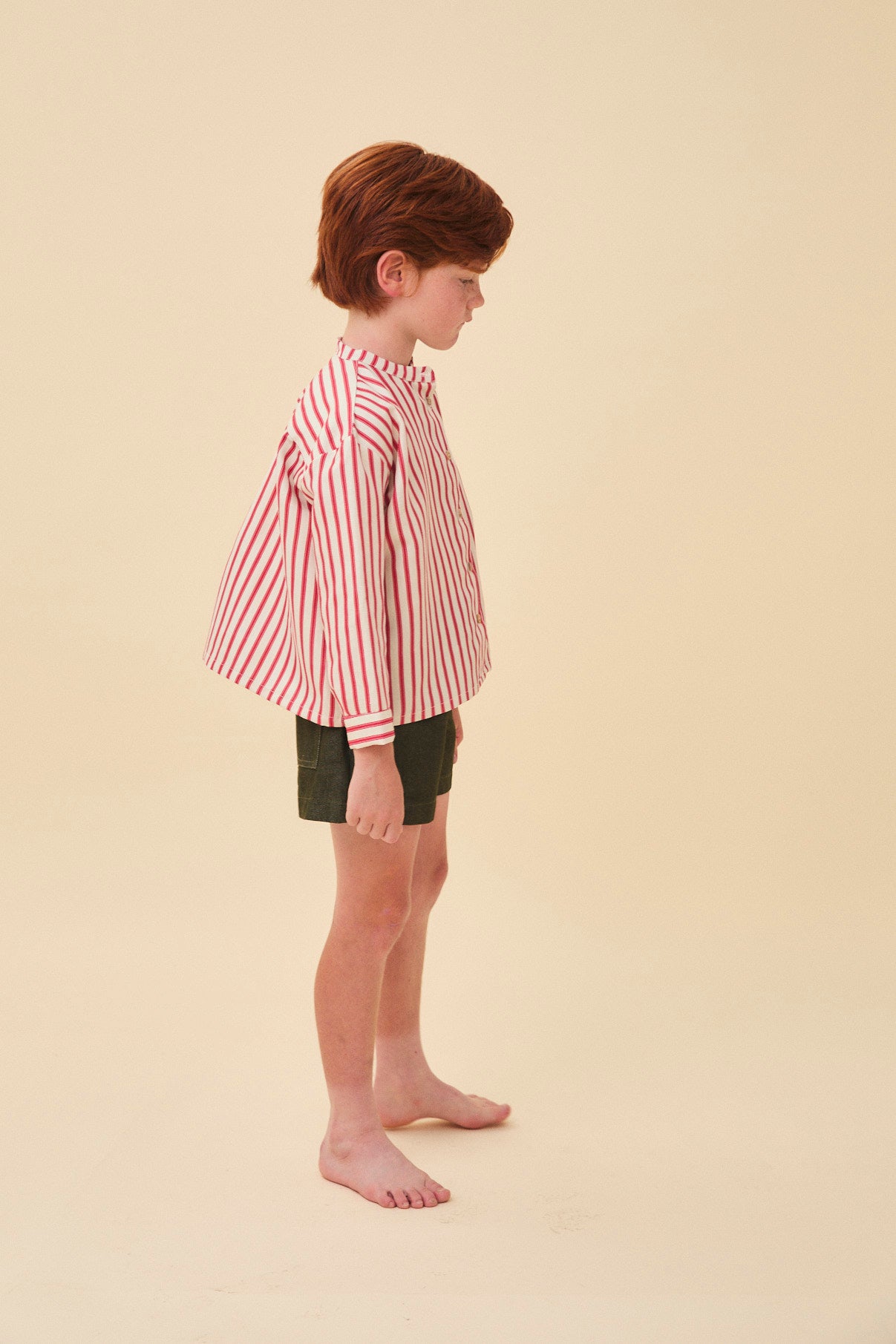 Red stripes polo shirt kids