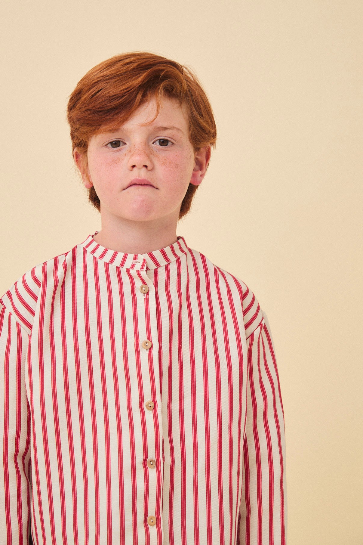 Red stripes polo shirt kids