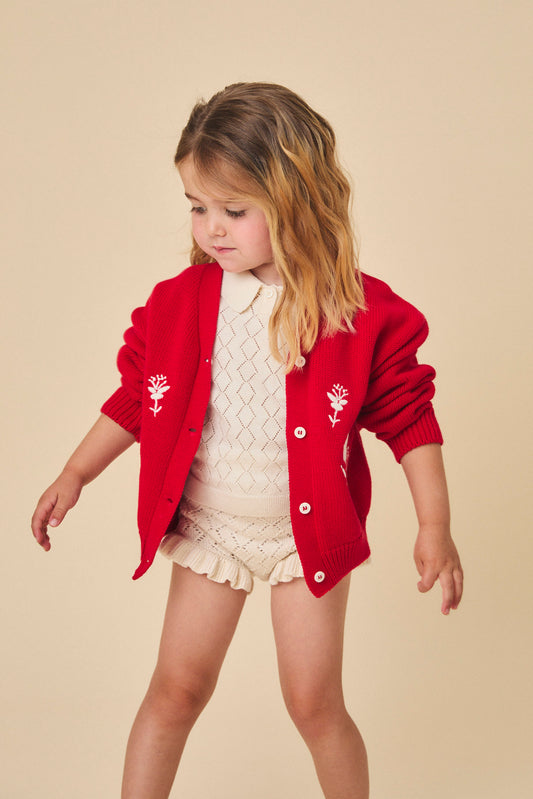 Cherry openwork jacket baby